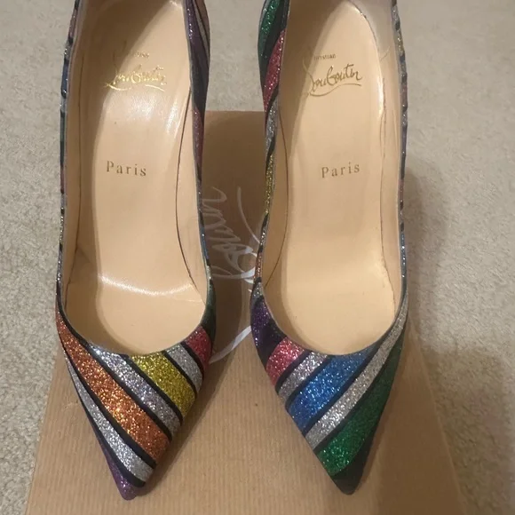 Christian Louboutin Glitter Multicolor Heels - Picture 3 of 5
